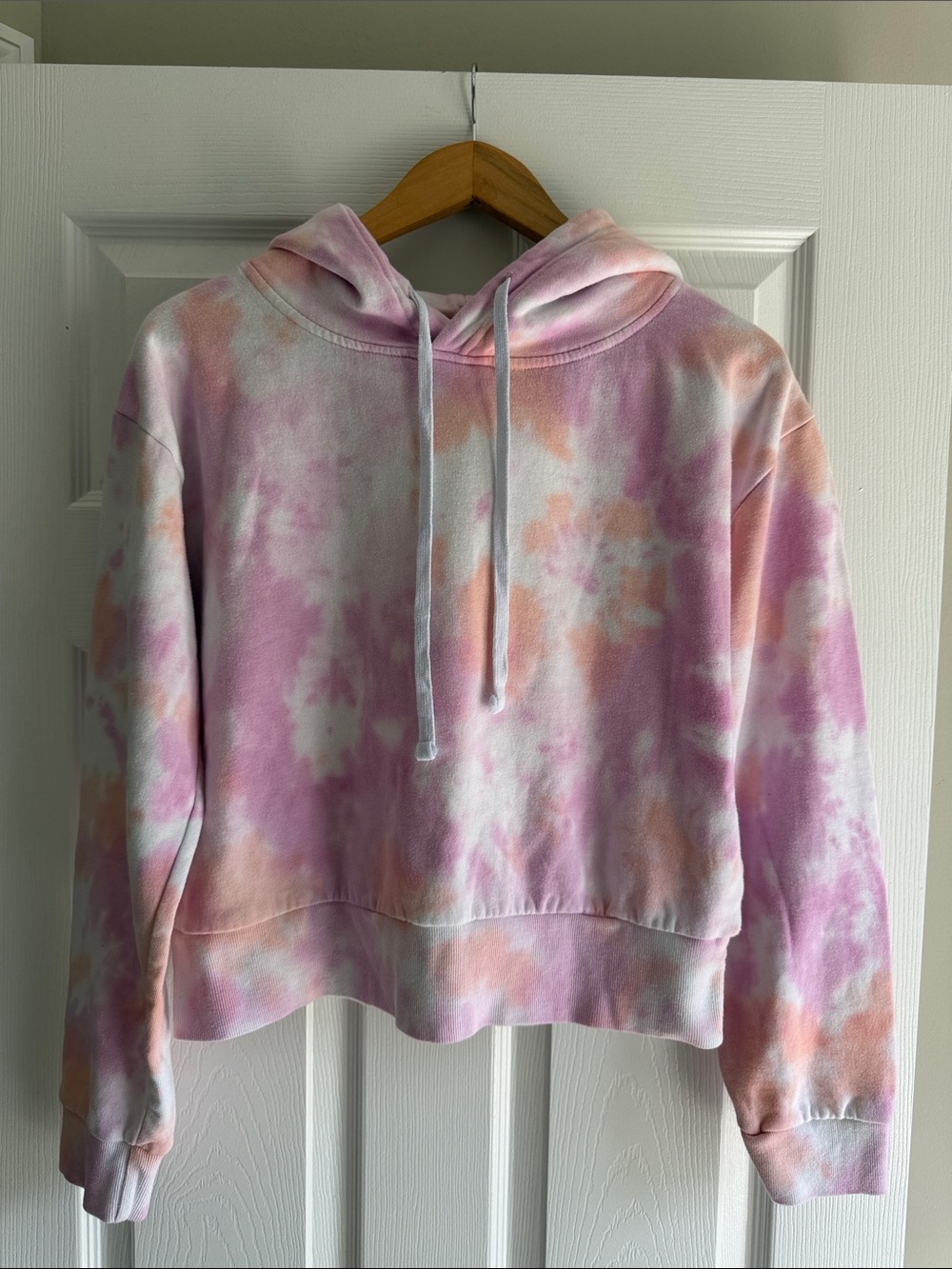 Reflex Pink & Peach Tie-Dye Crewneck Hoodie